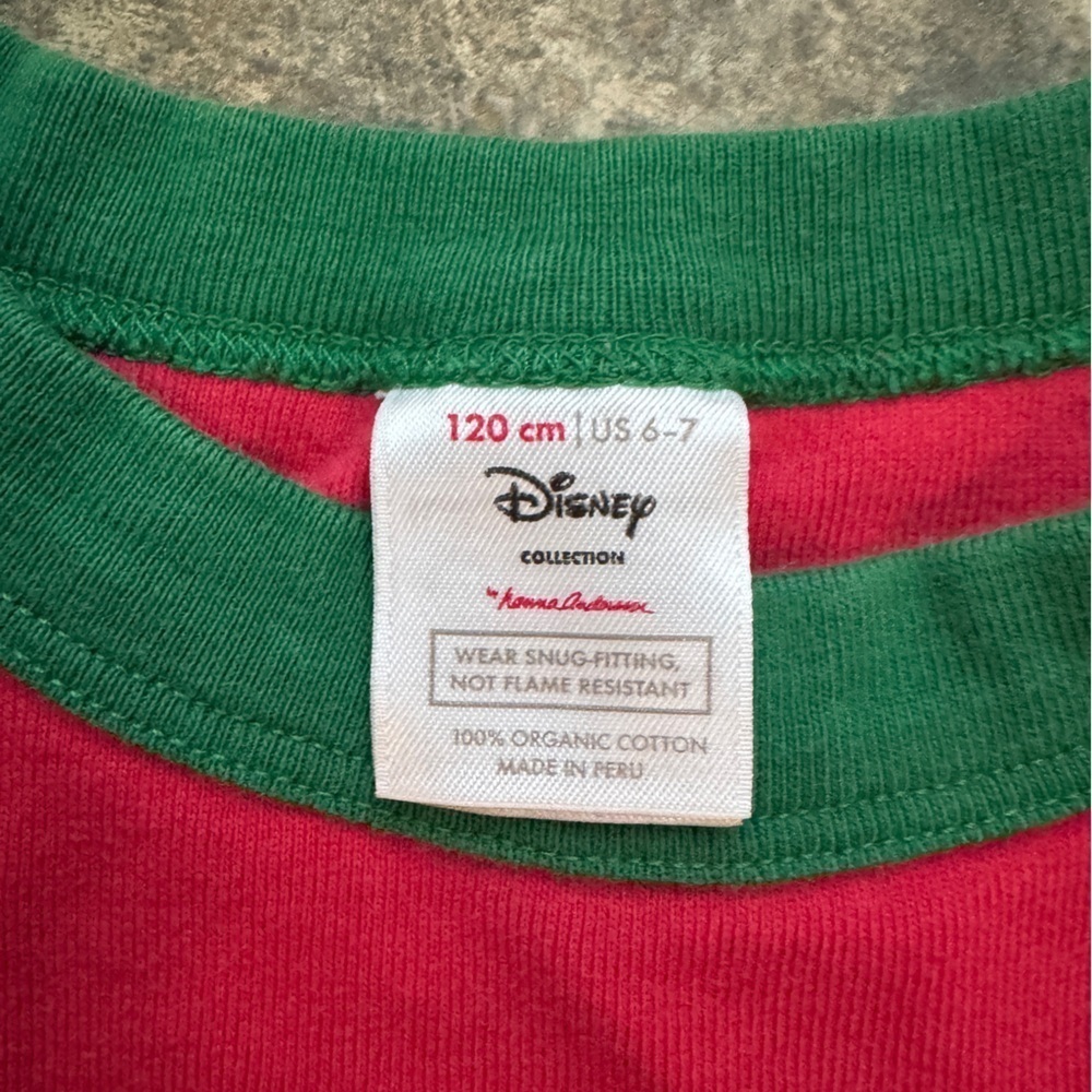 size 6/7 Hanna Andersson disney mickey mouse winter/christmas 2 piece PJ set - Picture 3 of 5